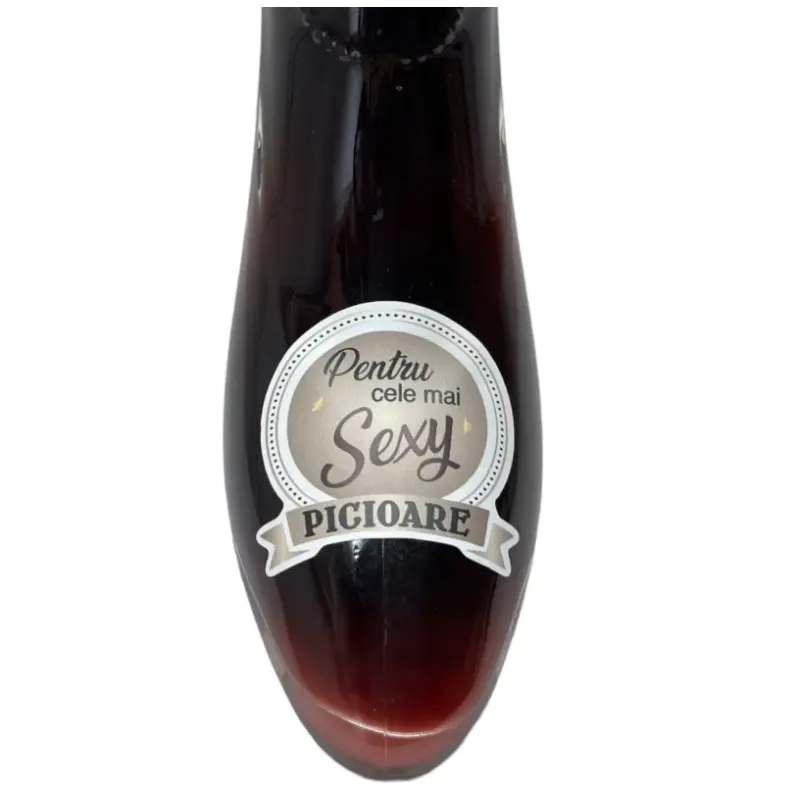 Pentru cele mai sexi picioare, sticla vin in forma de pantof cu mesaj model st24 02